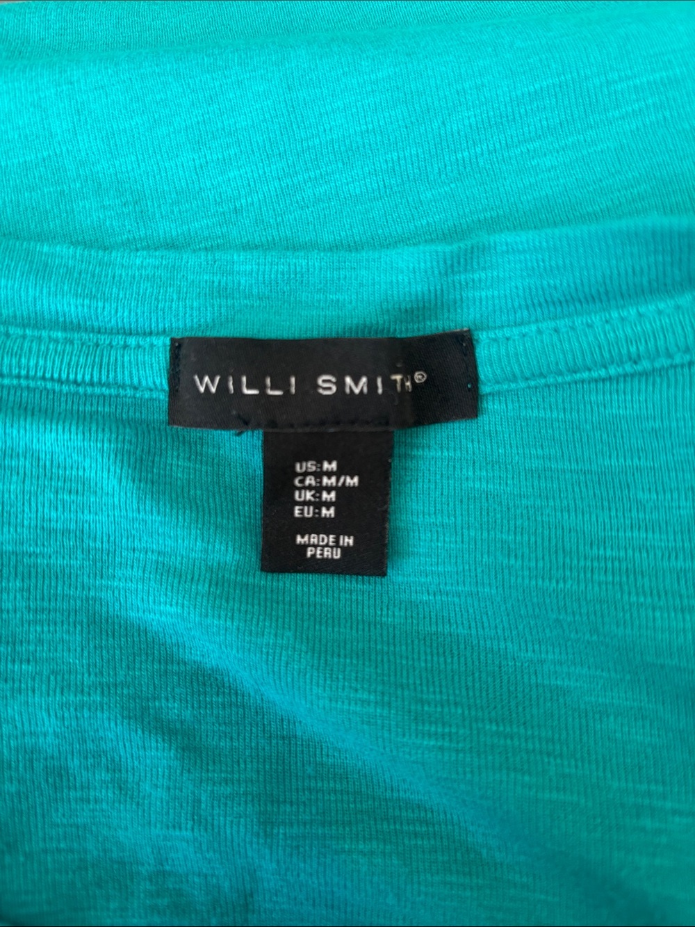 Willi Smith Teal Scoop Neck Short Sleeve Tee - Picture 3 of 4